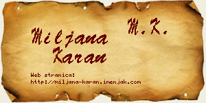 Miljana Karan vizit kartica